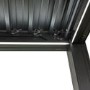 3 x 3m Heavy Duty Aluminium Charcoal Louvred Pergola with Solar LED Lighting & 2 Textilene Side Panels