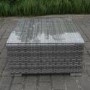 Grey Rattan Corner 4 Seater Sofa Set with Coffee Table