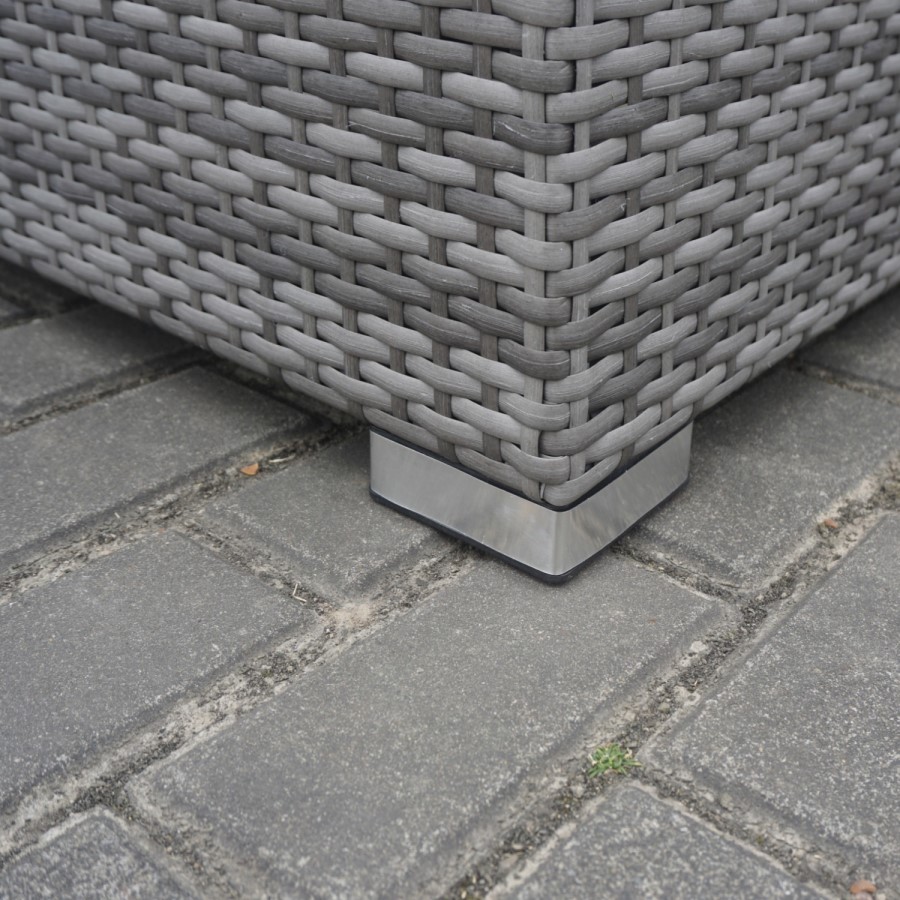 Grey Rattan Corner 4 Seater Sofa Set with Coffee Table