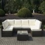 Brown Rattan Large Corner Sofa Set With Coffee Table