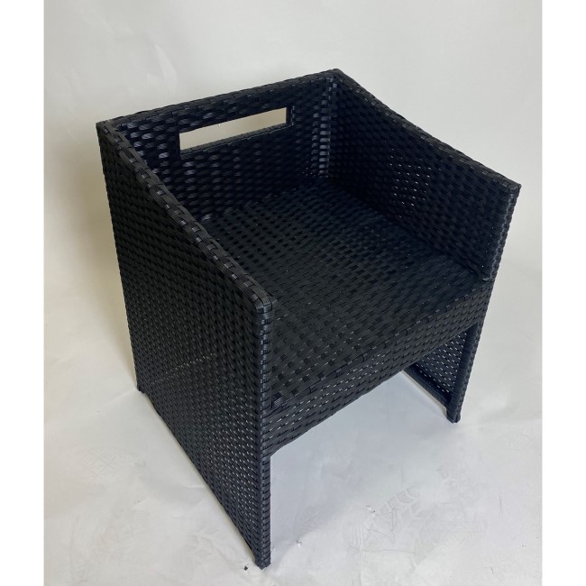 2 Black Rattan Outdoor Chairs
