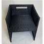 2 Black Rattan Outdoor Chairs