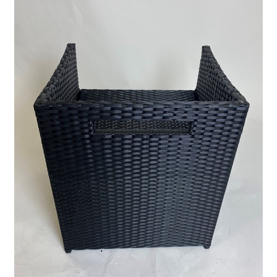 2 Black Rattan Outdoor Chairs