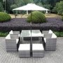 GRADE A1 - Fortrose Rattan 10 Piece Cube Garden Set in Grey