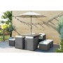 GRADE A1 - Grey Rattan 10 Piece Cube Garden Dining Set - Parasol Included