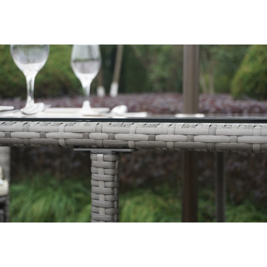 GRADE A1 - Grey Rattan 10 Piece Cube Garden Dining Set - Parasol Included