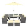 GRADE A1 - Fortrose Rattan 10 Piece Cube Garden Set in Grey