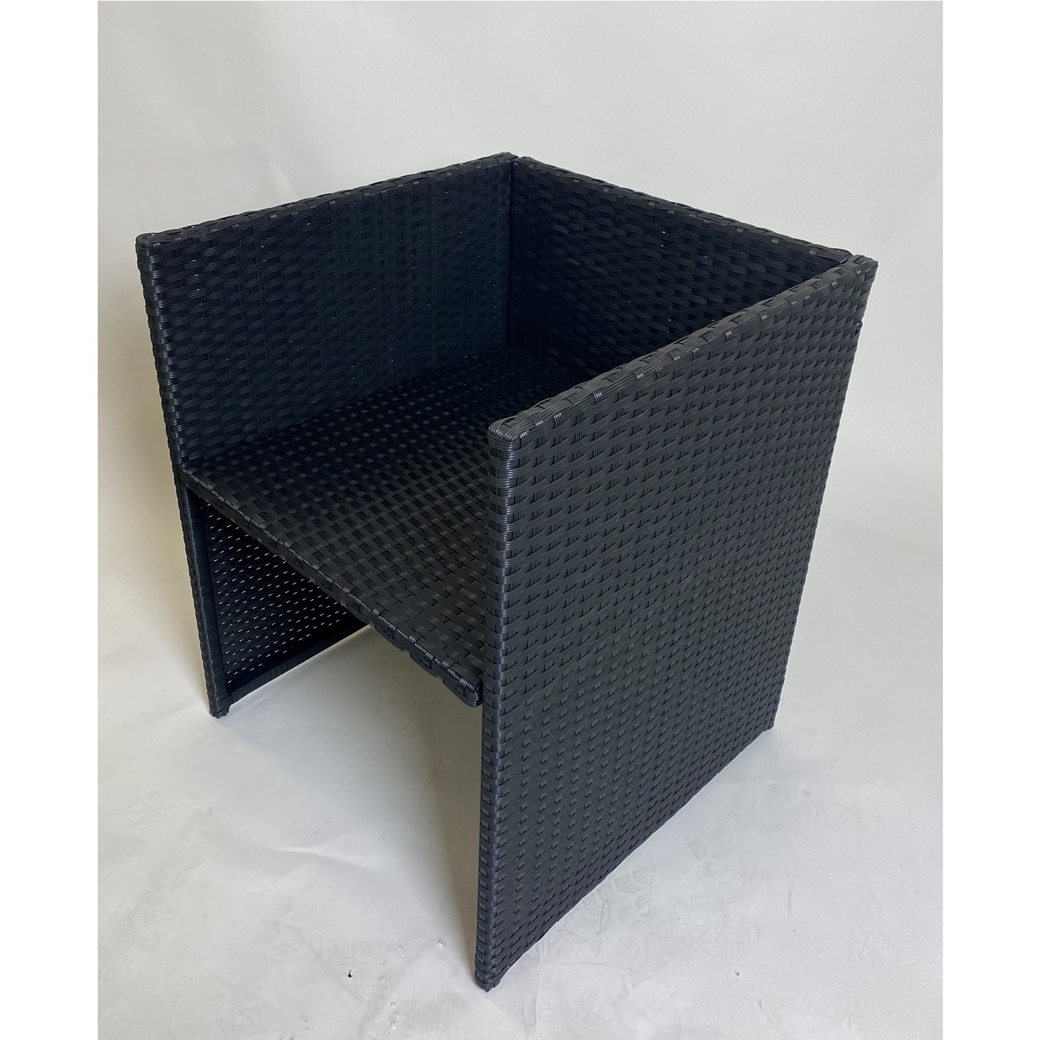 4 Black Rattan Outdoor Chairs Furniture123