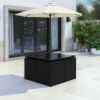 Black Rattan Cube Garden Dining Set - 4 Seater - Parasol Included - Fortrose