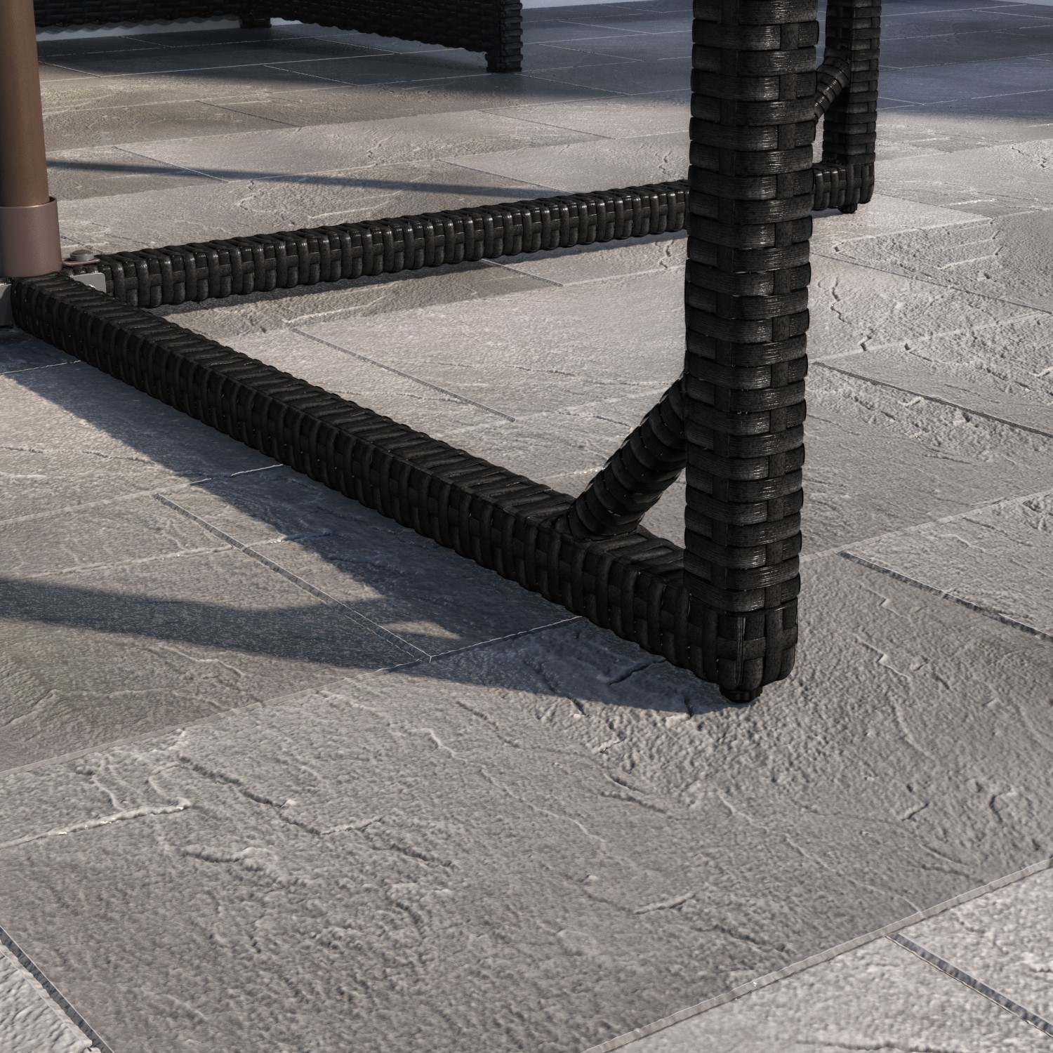 Black Rattan Cube Garden Dining Set 4 Seater Parasol Included Fortrose Furniture123