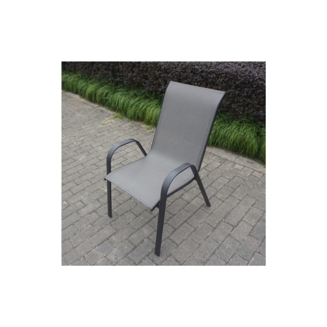 6 Grey Metal Outdoor  Dining Chairs