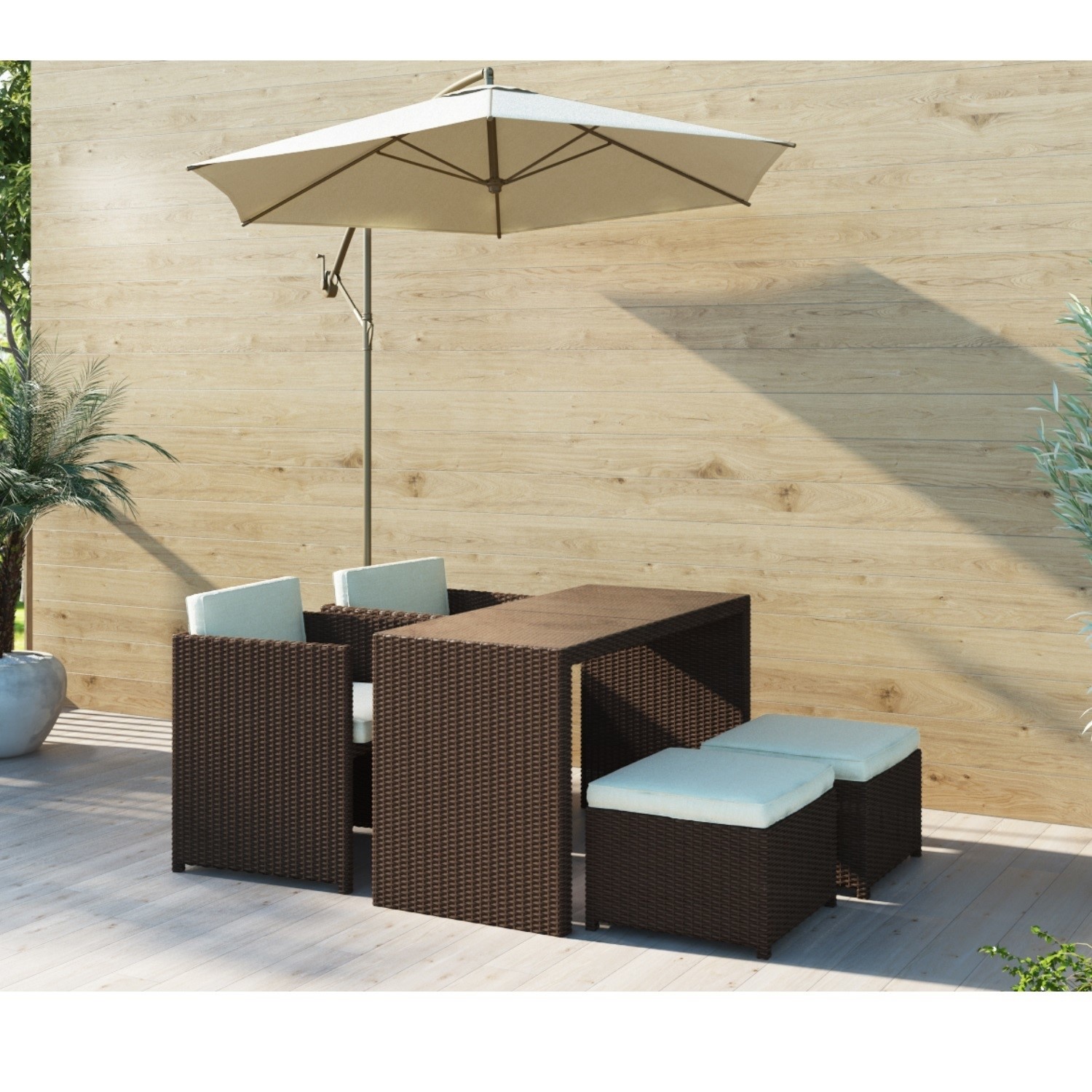 brown rattan garden furniture garden table and 4 chairs cushions included furniture123