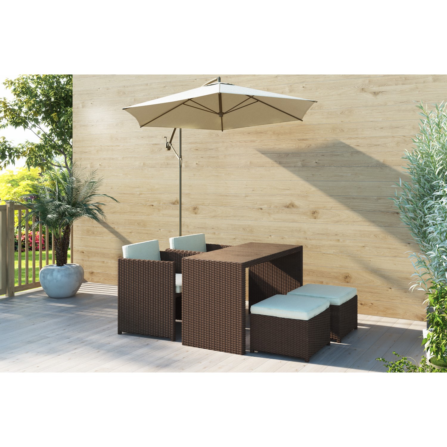 brown rattan garden furniture garden table and 4 chairs cushions included furniture123