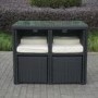 GRADE A1 - Black Rattan 5 Piece Storeaway Garden Dining Set + FREE Waterproof Cover