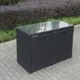 GRADE A1 - Black Rattan 5 Piece Storeaway Garden Dining Set + FREE Waterproof Cover