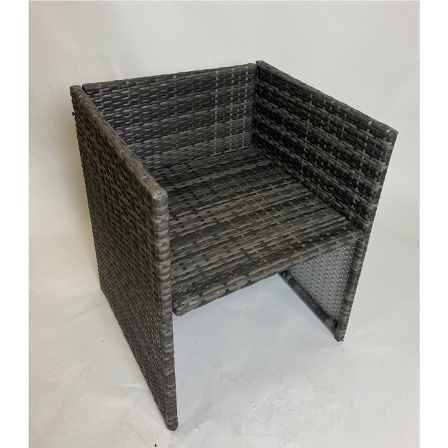 4 Grey Rattan Outdoor Cube Set Chairs