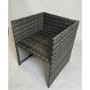 Dark Grey Rattan Outdoor Cube Set Chairs