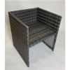 4 Grey Rattan Outdoor Cube Set Chairs