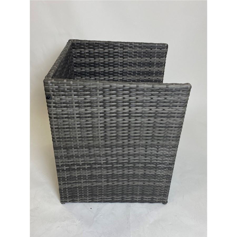 4 Grey Rattan Outdoor Cube Set Chairs