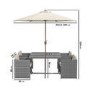 4 Seater Grey Rattan Cube Garden Dining Set - Parasol Included - Fortrose