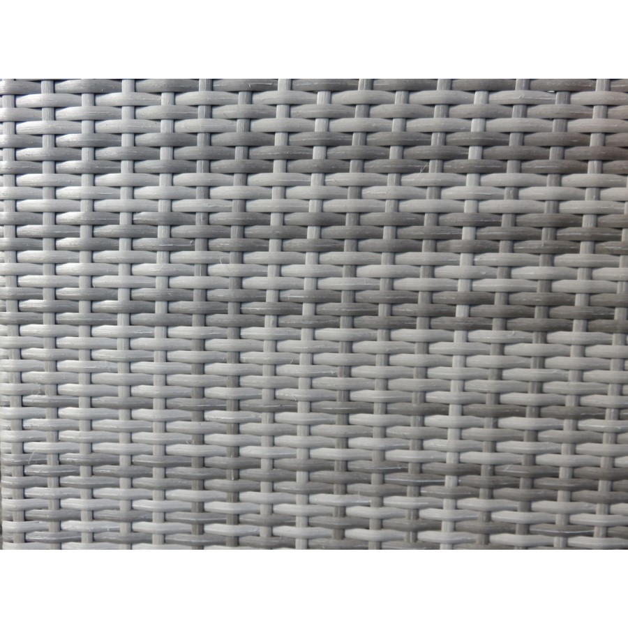 GRADE A1 - Grey Rattan and Glass Dining Table 