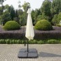 GRADE A1 - Large Cream Cantilever Outdoor Parasol - Weighted Base Included