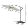 3x3m Light Grey Cantilever Parasol with Base and Cover Included  - Fortrose