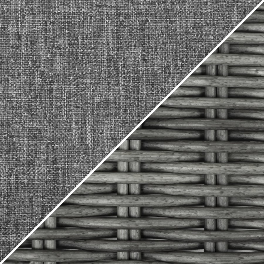 GRADE A1 - Reclining Rattan Garden Sun Lounger Set with Table and Footstools - Dark Grey - Aspen