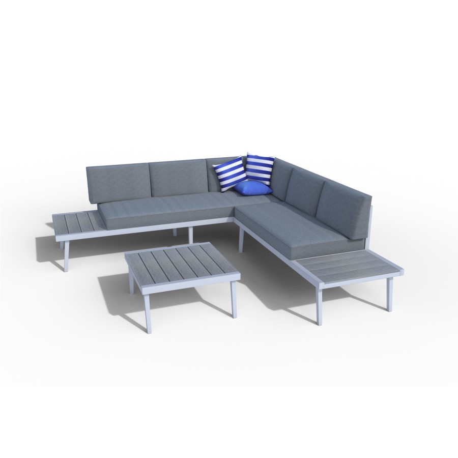 Como Grey Metal Corner Sofa Set - Garden Furniture