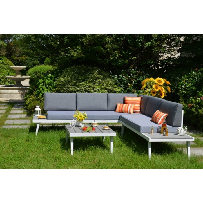 Como Grey Metal Corner Sofa Set Garden Furniture Furniture123