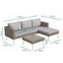 GRADE A1 - Rattan Garden Recliner Corner Sofa with Cushions & Table