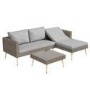 GRADE A1 - Rattan Garden Recliner Corner Sofa with Cushions & Table