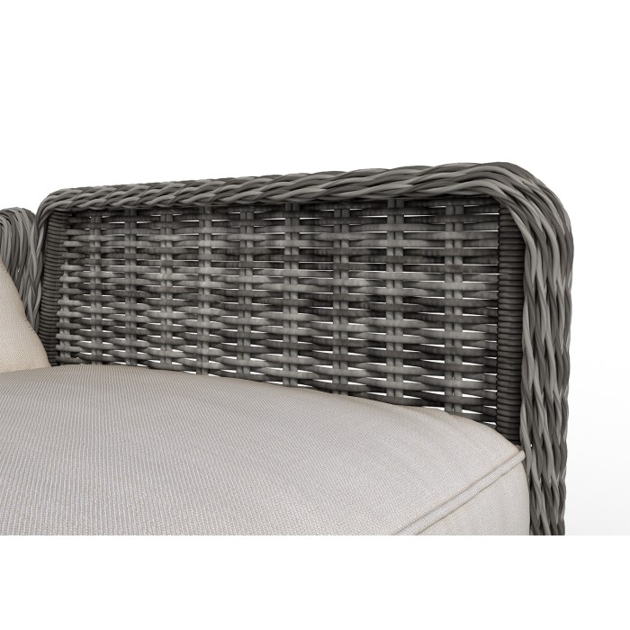 Grey Rattan Reclining Garden Lounger Set with Table Aspen Range