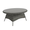Rattan Garden Dining Table Set with 6 Chairs in Grey