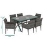 6 Seater Dark Grey Rattan Garden Dining Set - Aspen