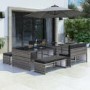 8 Seater Grey Cube Rattan Outdoor Dining Set with Extendable Table  - Fortrose