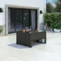 Rattan Extending Dining Table & Bench Set in Brown - Seats 8