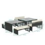Rattan Extending Dining Table & Bench Set in Brown - Seats 8