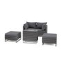 GRADE A2 - 4 Seater Grey Modular Rattan Garden Sun Lounger Set with Table - Como