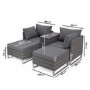 GRADE A2 - 4 Seater Grey Modular Rattan Garden Sun Lounger Set with Table - Como