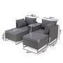 Grey Modular 2 Seater Rattan Sofa Set - Como