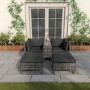 GRADE A1 - Outdoor 2 Seater Modular Garden Sofa Set with Table & Footstools in Grey Rattan