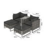 GRADE A1 - Outdoor 2 Seater Modular Garden Sofa Set with Table & Footstools in Grey Rattan