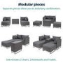 Grey Modular 2 Seater Rattan Sofa Set - Como