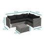 GRADE A1 - Rattan Garden Corner Sofa Set - Grey - Aspen