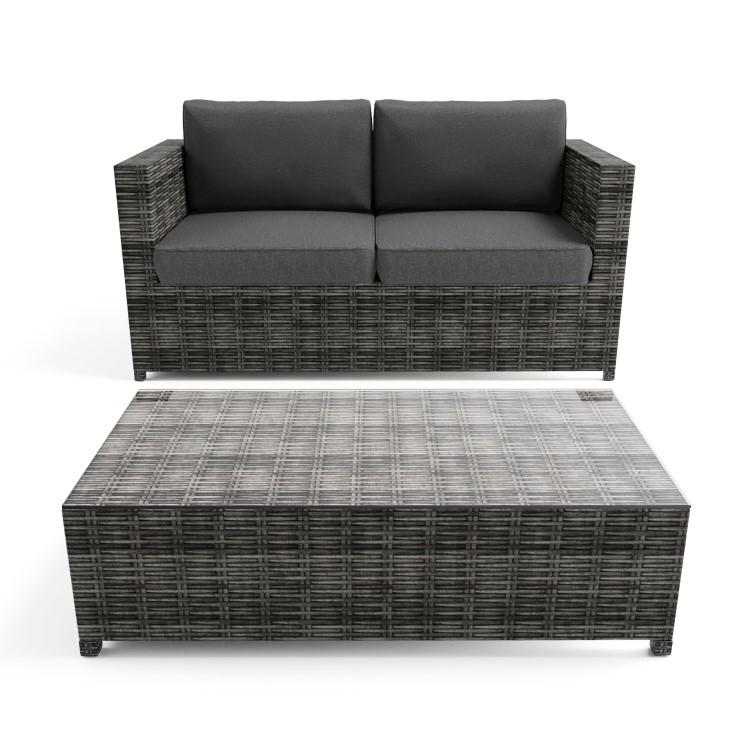 6 Seater Grey Rattan Garden Sofa Set  - Fortrose