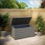 Outdoor Grey Rattan Storage Box with Gas Lift - 125cm x 60cm - Fortrose