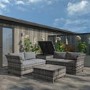 Outdoor Rattan 4 Seater Corner Sofa & Table Set in Grey  - Fortrose
