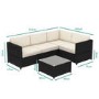 GRADE A1 - Rattan Corner Sofa and Table Set in Black - Garden Furniture