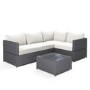 Black Rattan Garden Corner Sofa Set  - Fortrose